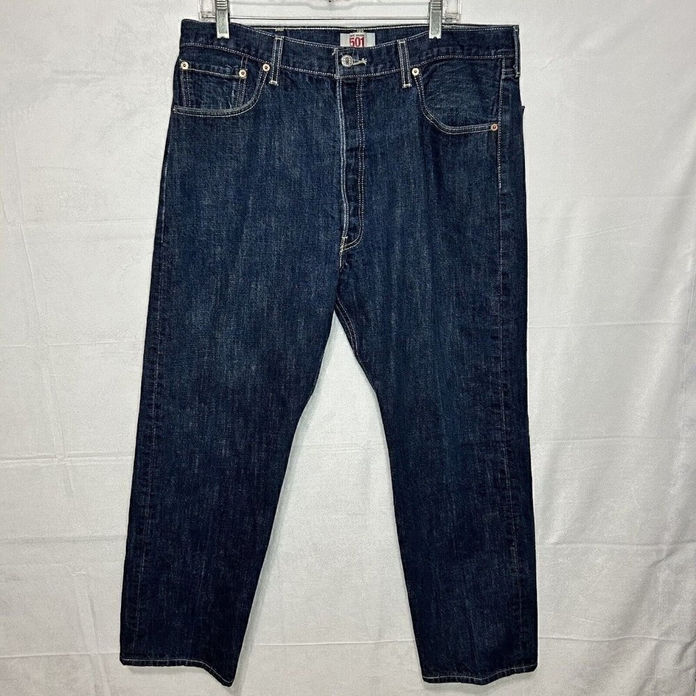 Levis 501 Jeans Regular Button Fly Straight Leg Denim Tag: 40x32 Actual: 38x30
